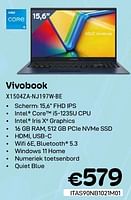 Promoties Asus Vivobook X1504ZA-NJ197W-BE - Asus - Geldig van 01/05/2024 tot 31/05/2024 bij Compudeals