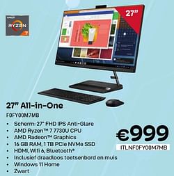 Lenovo 27`` all in one f0fy00m7mb