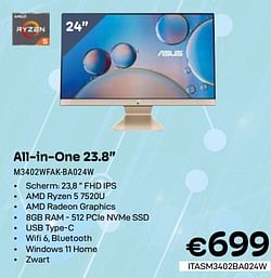 Asus All-in-One 23.8`` M3402WFAK-BA024W