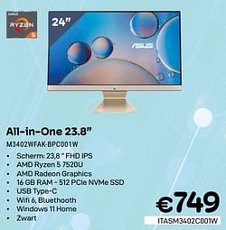 Asus All-in-One 23.8`` M3402WFAK-BPC001W