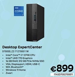 Asus Desktop ExpertCenter D700SD_CZ-712700011W