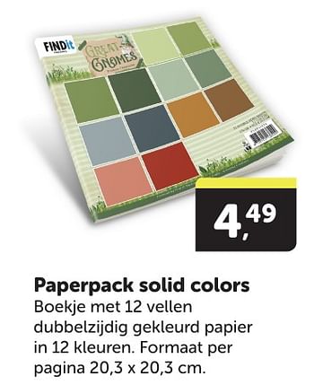 Promotions Paperpack solid colors - Find IT Trading - Valide de 11/05/2024 à 19/05/2024 chez BoekenVoordeel