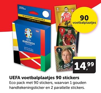 Promotions Uefa voetbalplaatjes 90 stickers - Produit Maison - Boekenvoordeel - Valide de 11/05/2024 à 19/05/2024 chez BoekenVoordeel