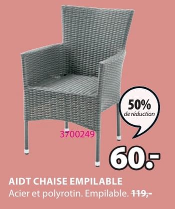 Promotions Aidt chaise empilable - Produit Maison - Jysk - Valide de 06/05/2024 à 19/05/2024 chez Jysk