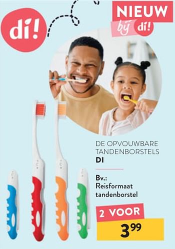 Promoties Reisformaat tandenborstel - Huismerk - DI - Geldig van 08/05/2024 tot 21/05/2024 bij DI