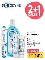Promoties Tandpasta repair + protect whitening - Sensodyne - Geldig van 08/05/2024 tot 21/05/2024 bij DI
