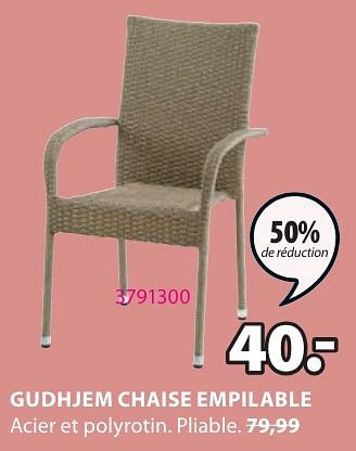 Promotions Gudhjem chaise empilable - Produit Maison - Jysk - Valide de 06/05/2024 à 19/05/2024 chez Jysk