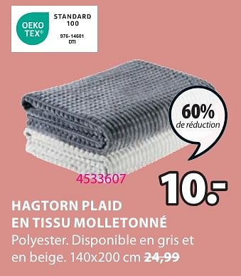 Promotions Hagtorn plaid en tissu molletonné - Produit Maison - Jysk - Valide de 06/05/2024 à 19/05/2024 chez Jysk