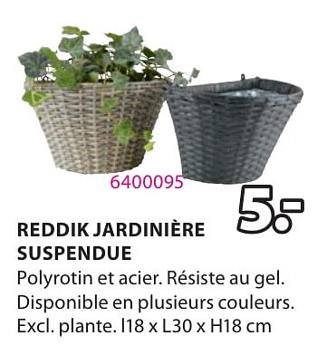 Promoties Reddik jardinière suspendue - Huismerk - Jysk - Geldig van 06/05/2024 tot 19/05/2024 bij Jysk