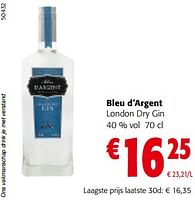 Promoties Bleu d’argent london dry gin - Bleu d'Argent - Geldig van 08/05/2024 tot 21/05/2024 bij Colruyt
