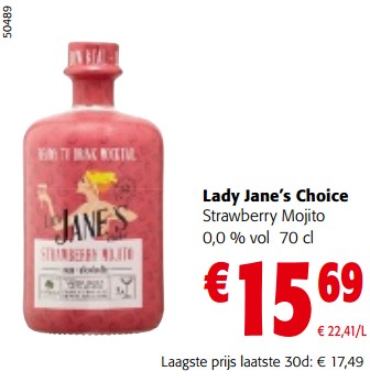 Promoties Lady jane’s choice strawberry mojito - Lady Jane's - Geldig van 08/05/2024 tot 21/05/2024 bij Colruyt