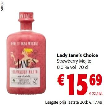 Promotions Lady jane’s choice strawberry mojito - Lady Jane's - Valide de 08/05/2024 à 21/05/2024 chez Colruyt