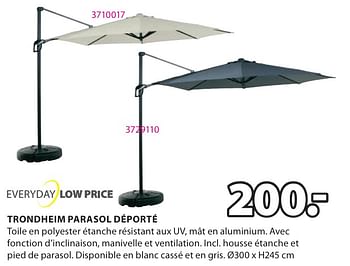 Promotions Trondheim parasol déporté - Produit Maison - Jysk - Valide de 06/05/2024 à 19/05/2024 chez Jysk