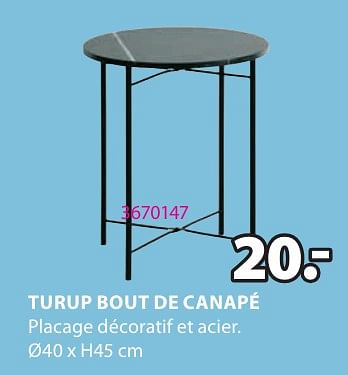 Promotions Turup bout de canapé - Produit Maison - Jysk - Valide de 06/05/2024 à 19/05/2024 chez Jysk