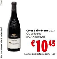 Caves saint-pierre 2021 cru du rhône a.o.p. vacqueyras-Rode wijnen