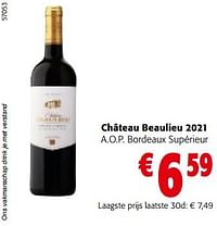 Château beaulieu 2021 a.o.p. bordeaux supérieur-Rode wijnen