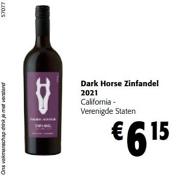 Promotions Dark horse zinfandel 2021 - Vins rouges - Valide de 08/05/2024 à 21/05/2024 chez Colruyt