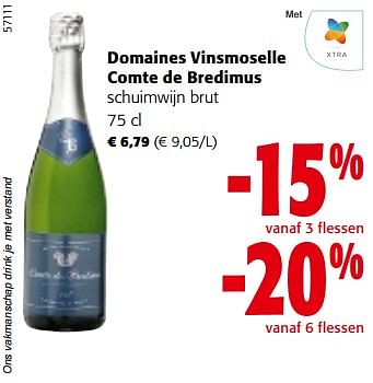 Promoties Domaines vinsmoselle comte de bredimus schuimwijn brut - Schuimwijnen - Geldig van 08/05/2024 tot 21/05/2024 bij Colruyt