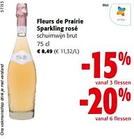 Promoties Fleurs de prairie sparkling rosé schuimwijn brut - Schuimwijnen - Geldig van 08/05/2024 tot 21/05/2024 bij Colruyt
