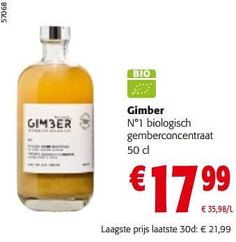 Promoties Gimber n°1 biologisch gemberconcentraat - Gimber - Geldig van 08/05/2024 tot 21/05/2024 bij Colruyt
