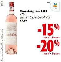 Promoties Roodeberg rosé 2023 kwv western cape - Rosé wijnen - Geldig van 08/05/2024 tot 21/05/2024 bij Colruyt