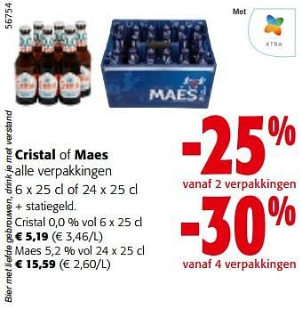 Promoties Cristal of maes alle verpakkingen - Huismerk - Colruyt - Geldig van 08/05/2024 tot 21/05/2024 bij Colruyt