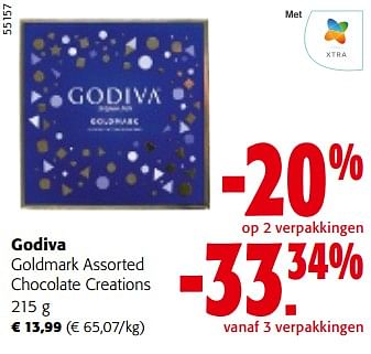 Promoties Godiva goldmark assorted chocolate creations - Godiva - Geldig van 08/05/2024 tot 21/05/2024 bij Colruyt