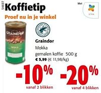 Promoties Graindor mokka gemalen koffie - Graindor - Geldig van 08/05/2024 tot 21/05/2024 bij Colruyt