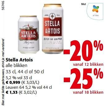 Promotions Stella artois alle blikken - Stella Artois - Valide de 08/05/2024 à 21/05/2024 chez Colruyt