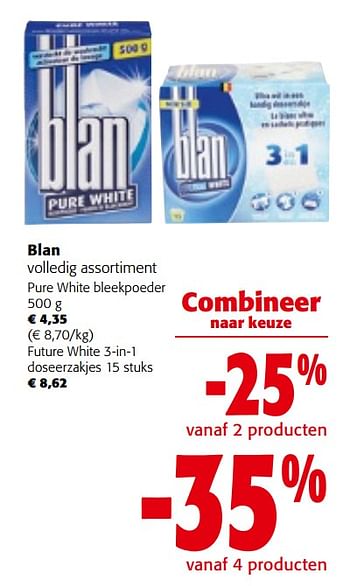 Promoties Blan volledig assortiment - Blan - Geldig van 08/05/2024 tot 21/05/2024 bij Colruyt