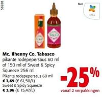 Mc. ilhenny co. tabasco pikante rodepepersaus of sweet + spicy squeeze-Mc Il Henny Co
