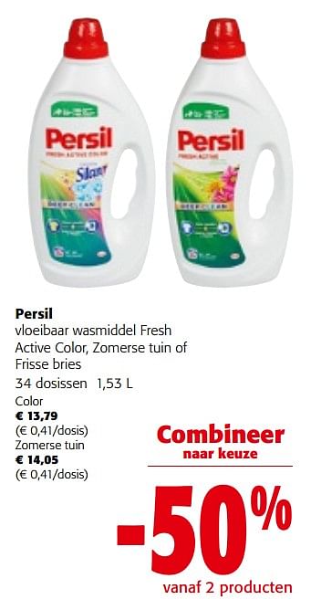 Promotions Persil vloeibaar wasmiddel fresh active color, zomerse tuin of frisse bries - Persil - Valide de 08/05/2024 à 21/05/2024 chez Colruyt