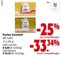 Promoties Purina gourmet alle gold - Purina - Geldig van 08/05/2024 tot 21/05/2024 bij Colruyt
