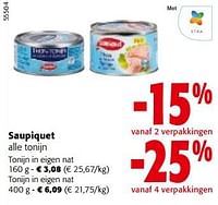 Promoties Saupiquet alle tonijn - Saupiquet - Geldig van 08/05/2024 tot 21/05/2024 bij Colruyt