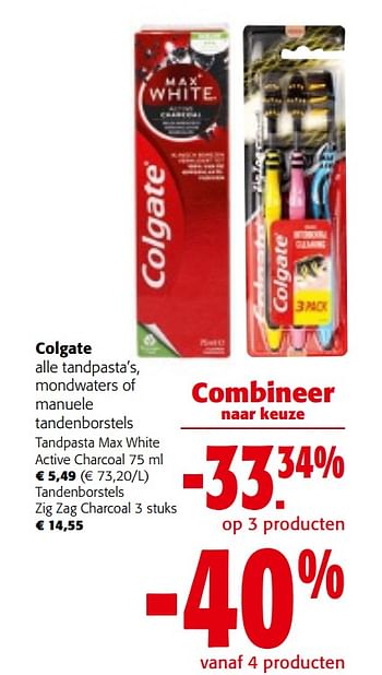 Promotions Colgate alle tandpasta`s, mondwaters of manuele tandenborstels - Colgate - Valide de 08/05/2024 à 21/05/2024 chez Colruyt