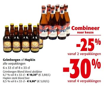 Promotions Grimbergen of hapkin alle verpakkingen - Produit maison - Colruyt - Valide de 08/05/2024 à 21/05/2024 chez Colruyt
