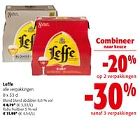 Promoties Leffe alle verpakkingen - Leffe - Geldig van 08/05/2024 tot 21/05/2024 bij Colruyt