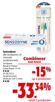 Promoties Sensodyne alle tandpasta`s of manuele tandenborstels - Sensodyne - Geldig van 08/05/2024 tot 21/05/2024 bij Colruyt