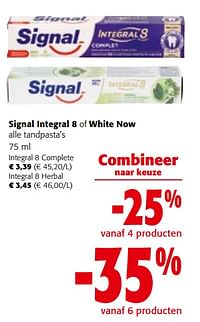 Signal integral 8 of white now alle tandpasta`s-Signal