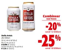 Promoties Stella artois alle blikken - Stella Artois - Geldig van 08/05/2024 tot 21/05/2024 bij Colruyt