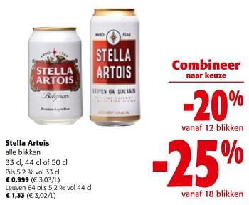 Promoties Stella artois alle blikken - Stella Artois - Geldig van 08/05/2024 tot 21/05/2024 bij Colruyt