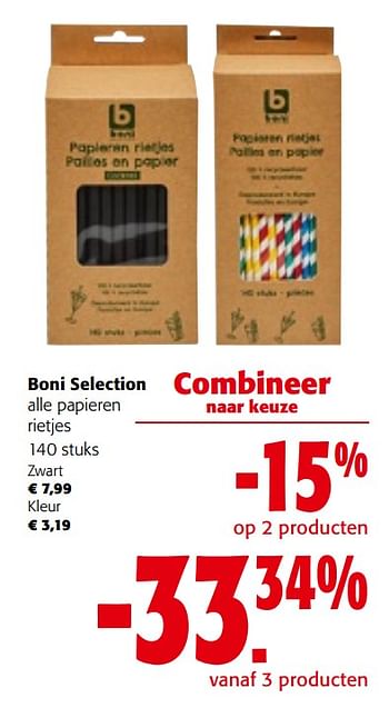 Promoties Boni selection alle papieren rietjes - Boni - Geldig van 08/05/2024 tot 21/05/2024 bij Colruyt