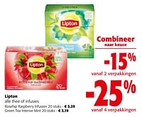 Promoties Lipton alle thee of infusies - Lipton - Geldig van 08/05/2024 tot 21/05/2024 bij Colruyt