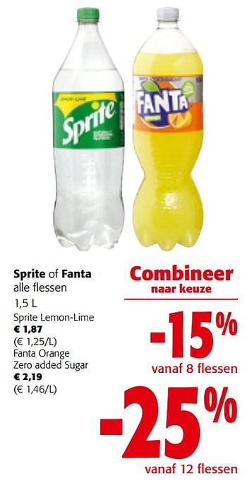 Promotions Sprite of fanta alle flessen - Produit maison - Colruyt - Valide de 08/05/2024 à 21/05/2024 chez Colruyt