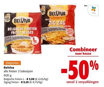 Promotions Belviva alle frieten 3 bakwijzen - Belviva - Valide de 08/05/2024 à 21/05/2024 chez Colruyt