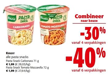 Promoties Knorr alle pasta snacks - Knorr - Geldig van 08/05/2024 tot 21/05/2024 bij Colruyt