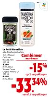 Promoties Le petit marseillais alle doucheproducten 4-in-1 shower - Le Petit Marseillais - Geldig van 08/05/2024 tot 21/05/2024 bij Colruyt