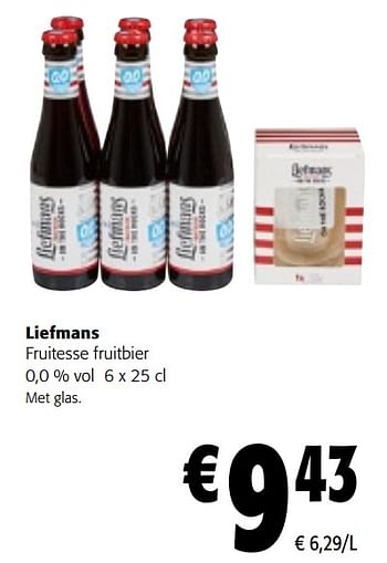 Promotions Liefmans fruitesse fruitbier - Liefmans - Valide de 08/05/2024 à 21/05/2024 chez Colruyt