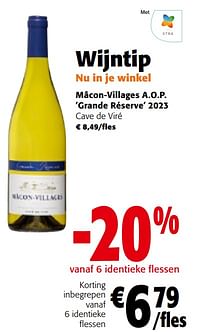 Mâcon-villages a.o.p. grande réserve 2023 cave de viré-Witte wijnen