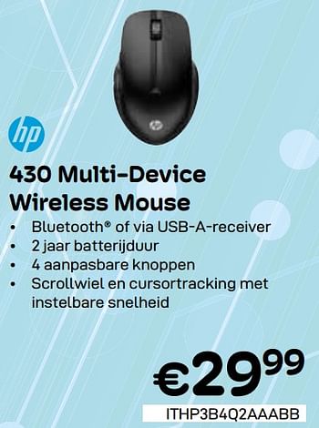 Promoties 430 multi device wireless mouse - HP - Geldig van 01/05/2024 tot 31/05/2024 bij Compudeals